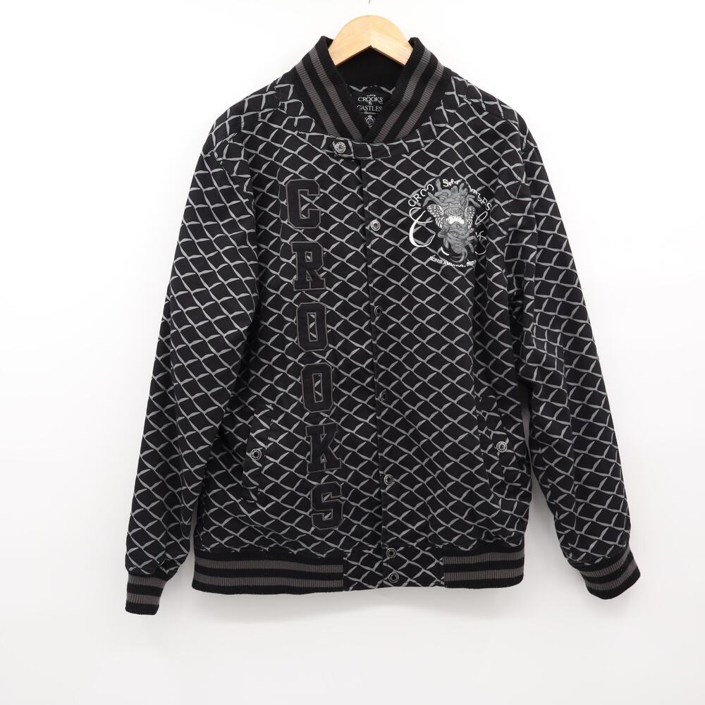 Crooks And Castles Men's Chain Varsity Jacket Size Large
